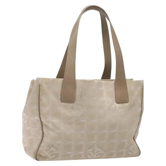 CHANEL New Travel Line Tote Bag Nylon Beige CC Auth BA2157 - Picture 1 of 16